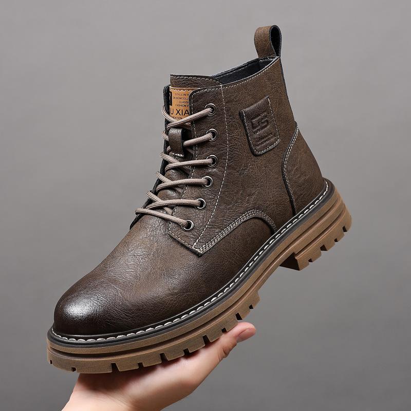 

Ботинки Мартин мужские 2025 новая осень британские высокие кожаные ботинки мужские ботинки осень кожаные ботинки комбинезон мужские обувь тренд 38