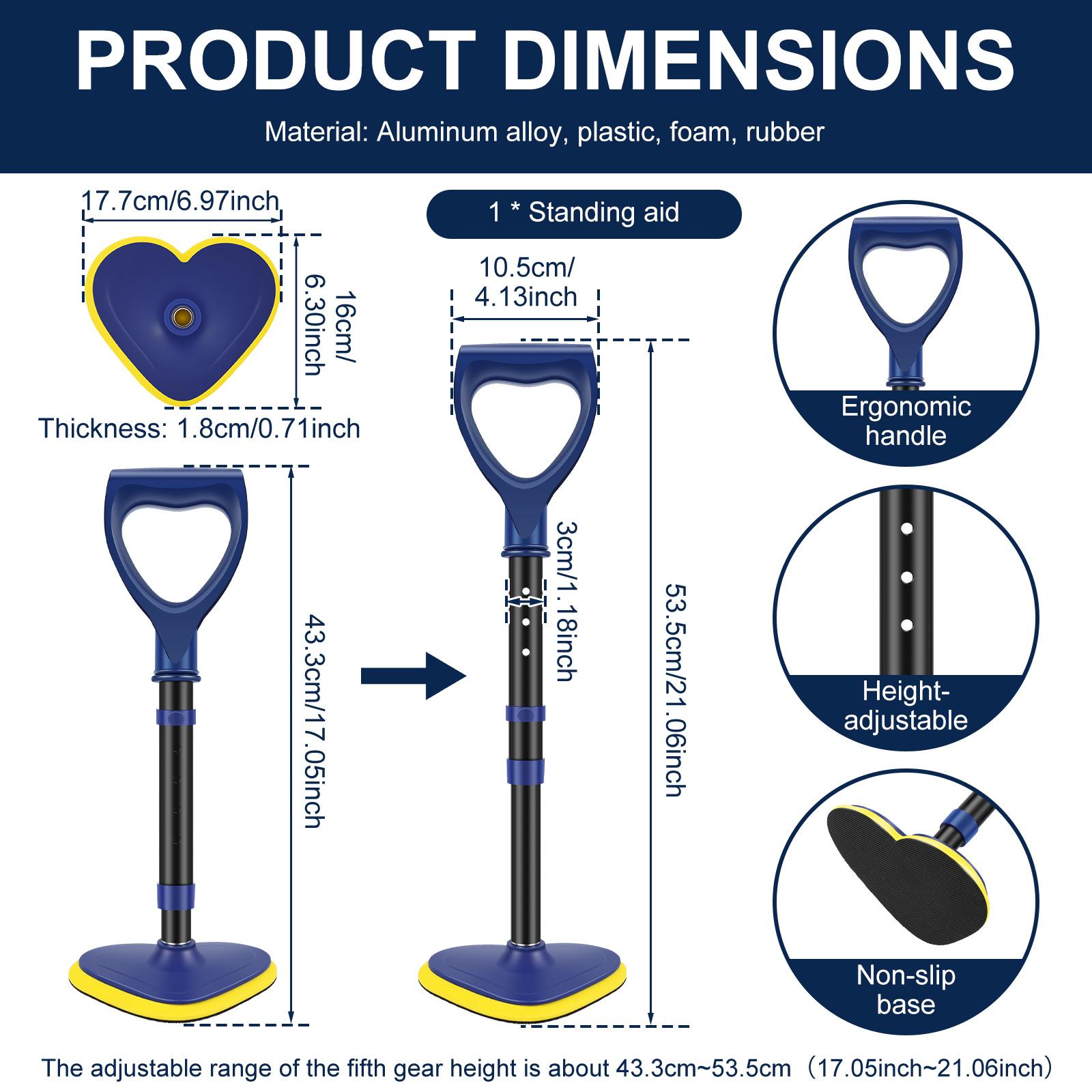 

Вспомогательное средство для вставания 5-ступенчатое регулируемое по высоте Устройства для помощи при вставании Нескользящая палка-опора для мобильности для пожилых людей Помощник при ходьбе