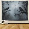 Tapestry Zkpefeh Foggy Forest Crows Raven