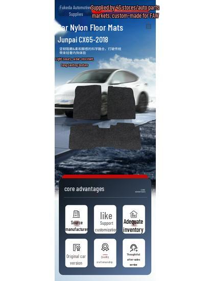 Driver and Front Passenger Floor Mats Set for Tianjin FAW Xiali CX65-18 Model