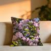 Fashion Hibiscus Cushion Cover Cozy Velvet Throw PillowSoft Warm Cushion For Sofa  Bed