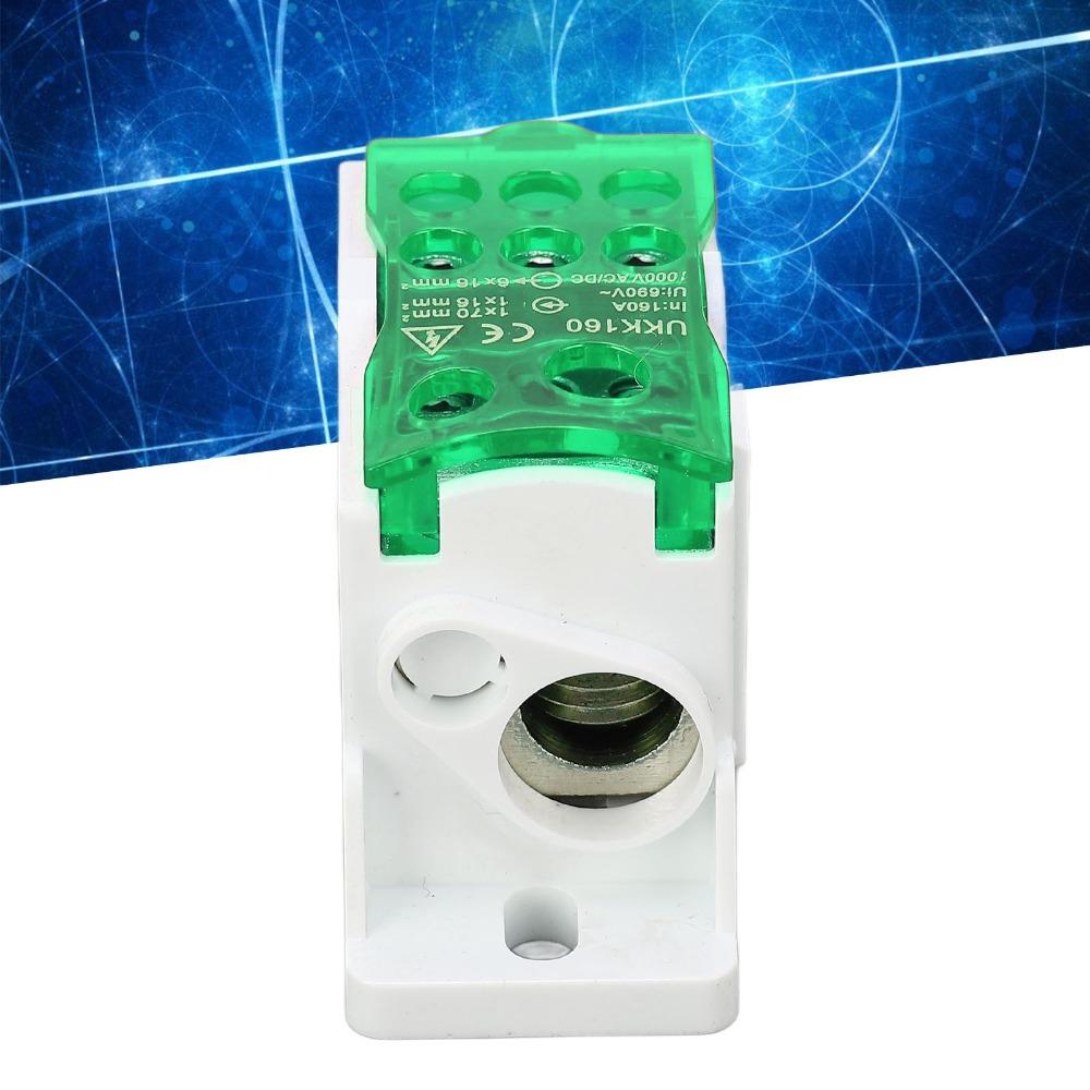 Brass Conductor DIN Rail Terminal Block 690V 160A Junction Box  Appliances