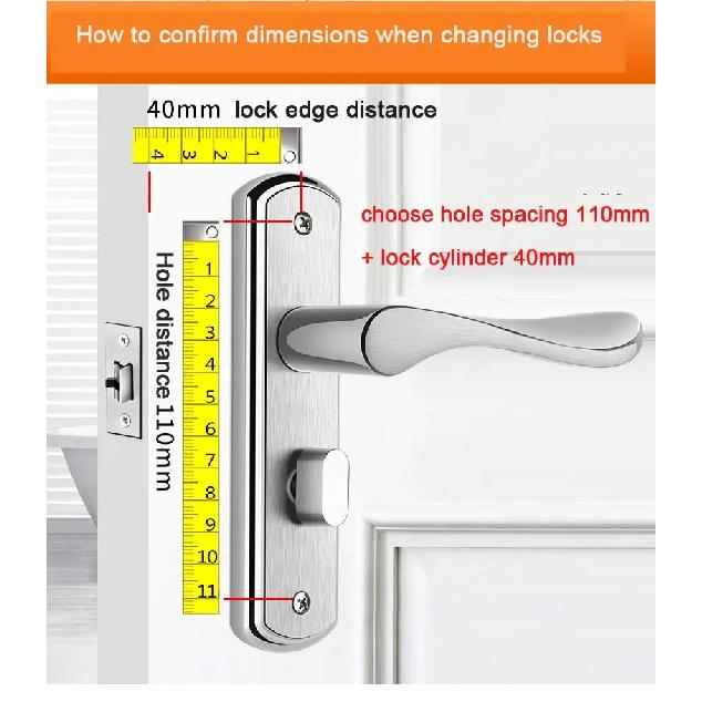 No Key Security Wood Bathroom Toilet Door Lock Furniture Portable Door Lock Aluminum Lock Handle For Home Stainless Steel