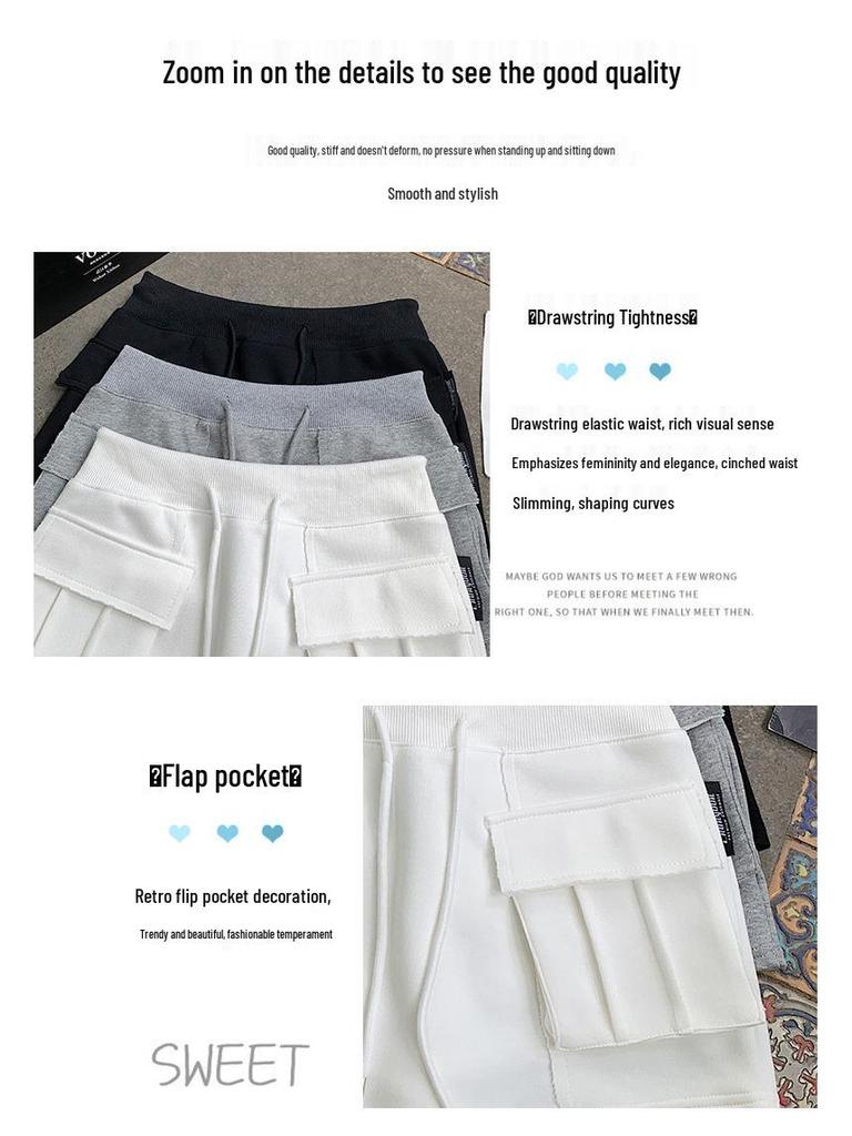 Women's Gray High Waist A-line Skort - Summer 2025 Slimming Petite Anti-Exposure Sports Skirt