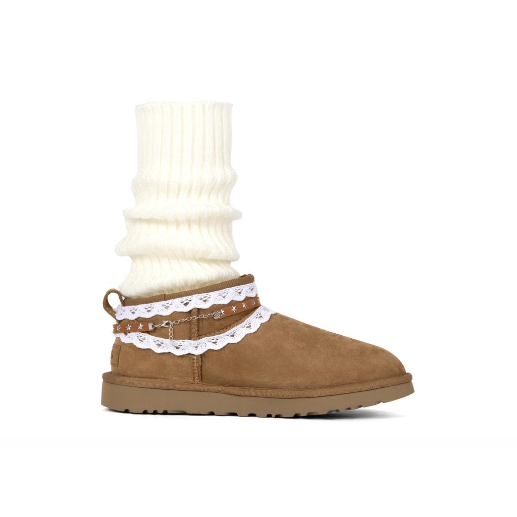 UGG CLASSIC ULTRA MINI Sheepskin Snow Boots Women's Brown 1116109-CHE(Team186-)