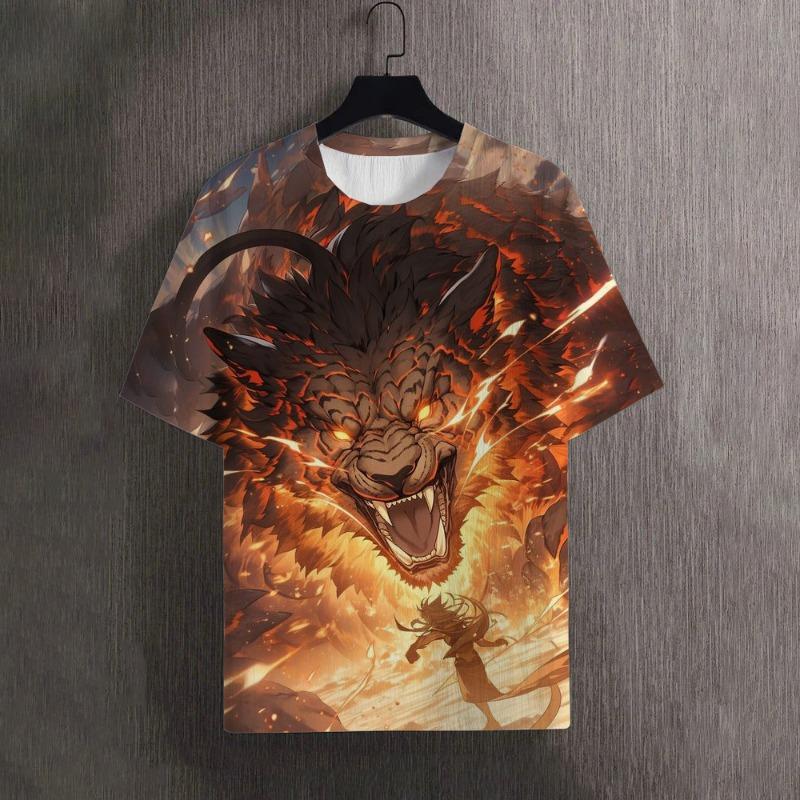 Men's T-Shirts Summer Animal Tiger Pattern 3D Print Tops Tees Women Streetwear Fashion Oversized T Shirt Men Clothing