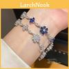 Zircon Flower Womens Fashion Bracelet With Silver Finish For Summer Wear