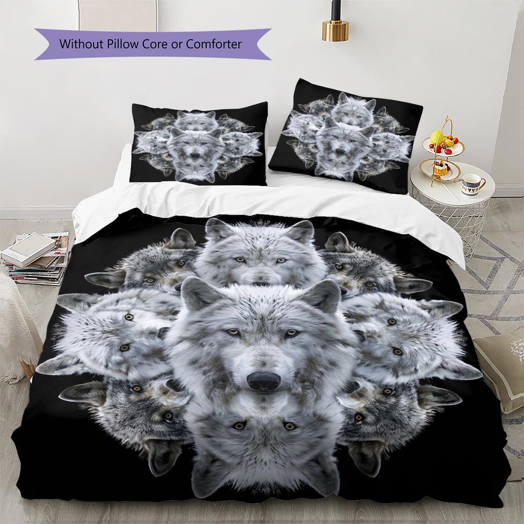 Cartoon Pattern Bedding Quilt Set Quilt Cover Pillowcase Home Decoration Birthday Gift (1 * Duvet Cover + 2 * Pillowcase, Without Core)