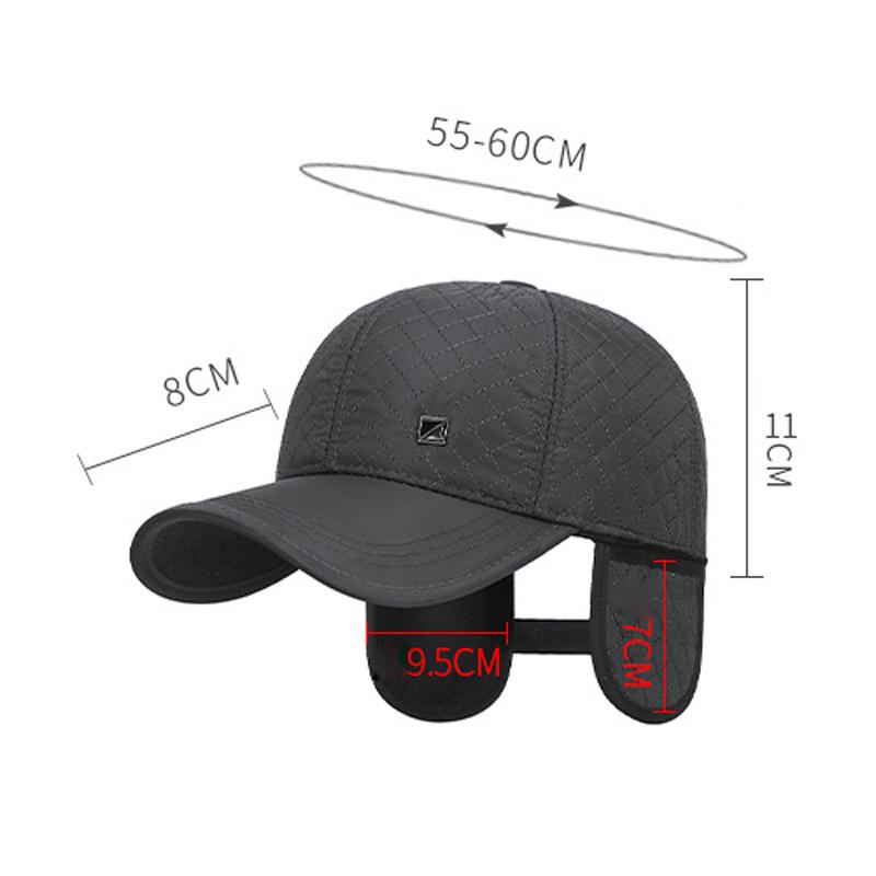 Hut Herren Herbst Winter Samt Ohrenschutz Warme Mütze Papa Baseballkappe