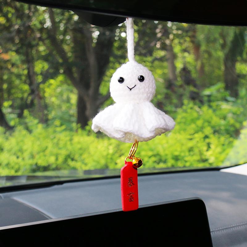 Car Interior Cute Sunny Doll Pendant - Plush Rearview Mirror Decoration