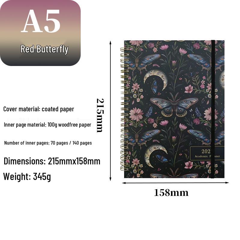 A5 Weekly Planner 2027 - Customizable Coil Schedule Notebook for Office & Study
