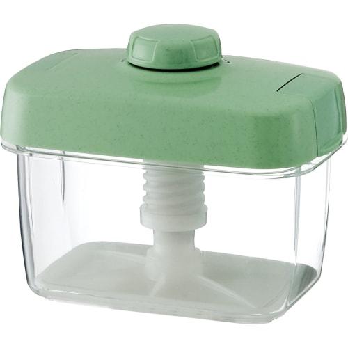 Risu Instant Pickle Container, Square, Green, 1.6L, Hi-Pet, Recipe Included, Made in Japan, S-16