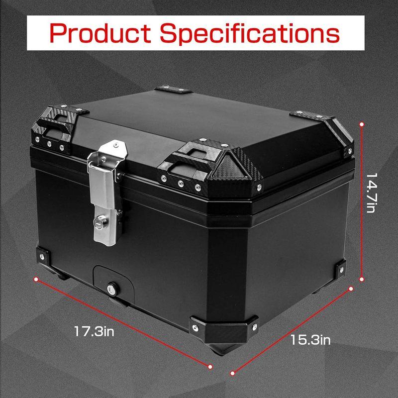 45L Universal Large Motorcycle Capacity Tail Box Lockable Luggage Helmet Box Design Waterproof Storage Carrier Rear Tour Box