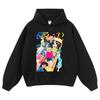 Vintage Anime Print Oversized Cotton Hoodie Teens Unisex Streetwear Fall Winter Casual Sweatshirt