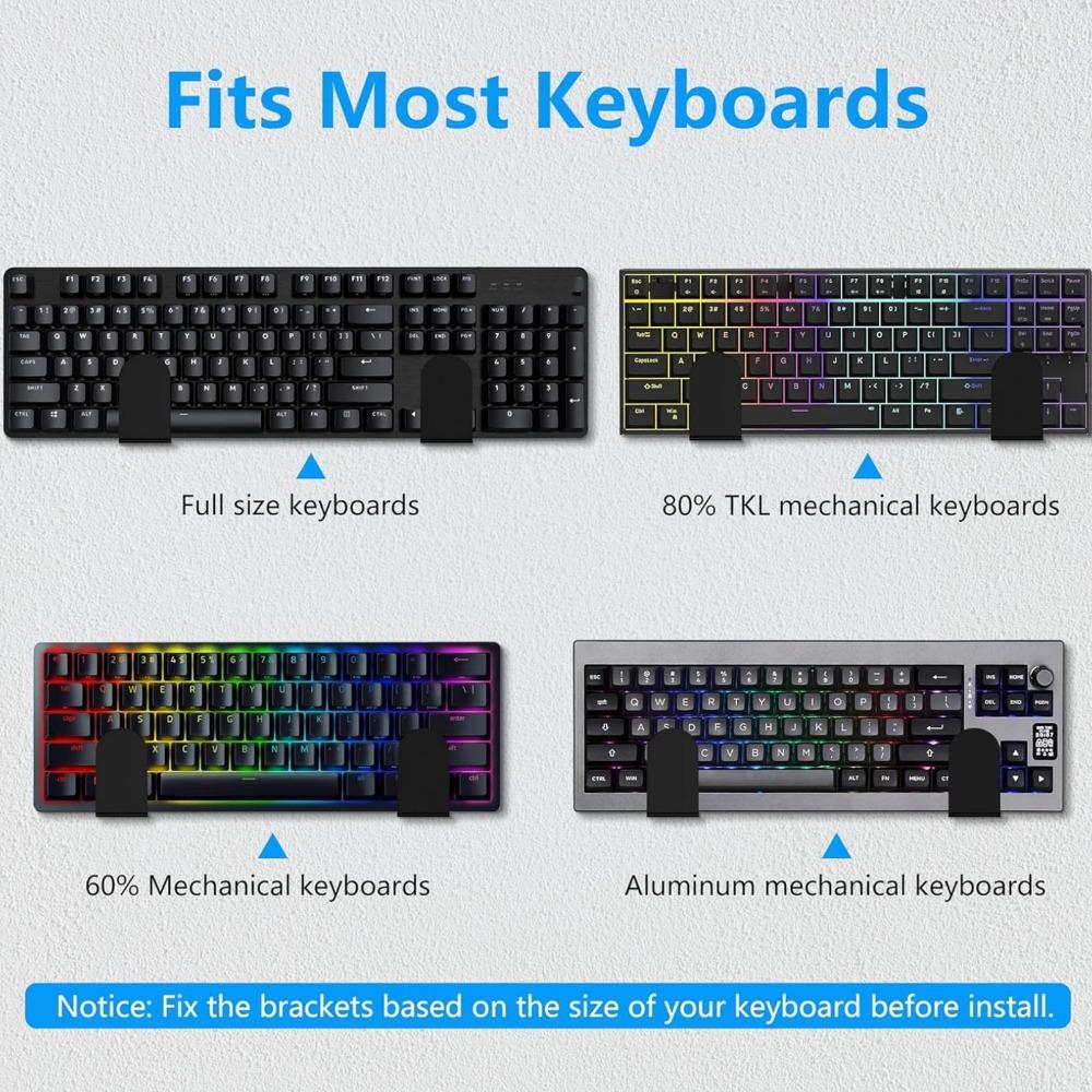 2/4 Stück Wandmontiertes Tastatur-Wandhalterung Platzsparendes Tastatur-Aufbewahrungsregal für mechanische Tastaturen