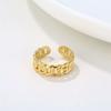 Vintage Cuban Link Chain Adjustable Rings For Women Men Gold Color Stainless Steel Finger Ring Geometric Jewelry Gifts
