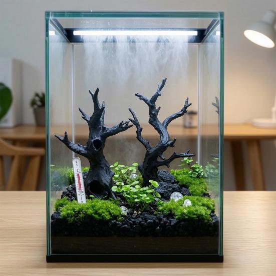 3D Printed Breeding Box Accessory 2Pcs Jumping Spider Tree, Hiding Cave, Hermit Crab Climbing Decor for Compact Shelter Small Pets Reptile Habitat