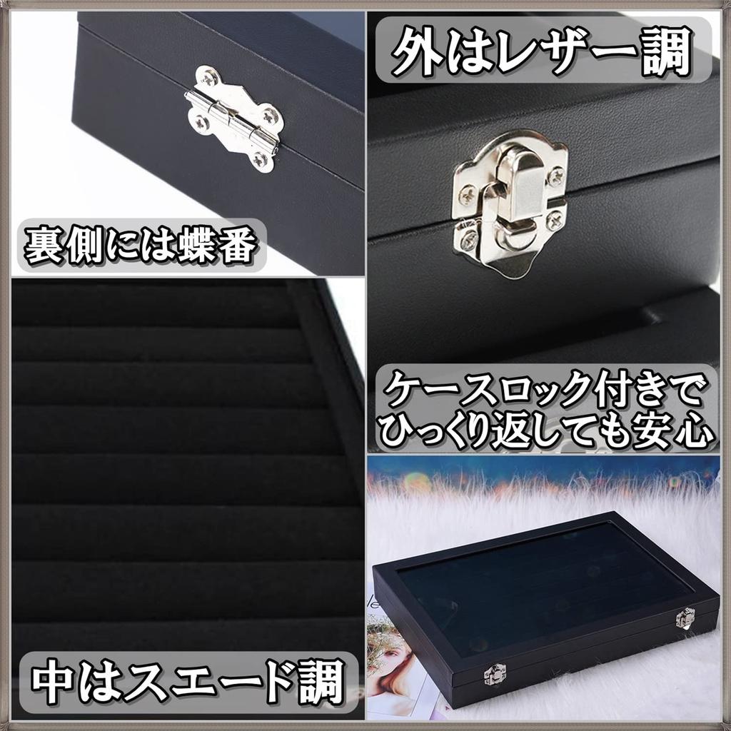 Transparent jewelry storage box, case, suitable for large sets of earrings and pierced earrings (black, medium size, includes earring set)