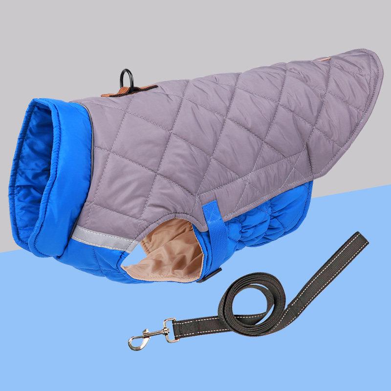 Autumn/Winter Warm Dog Coat with Leash Buckle - Fits Medium/Large Dogs: Shiba Inu, Border Collie, Corgi