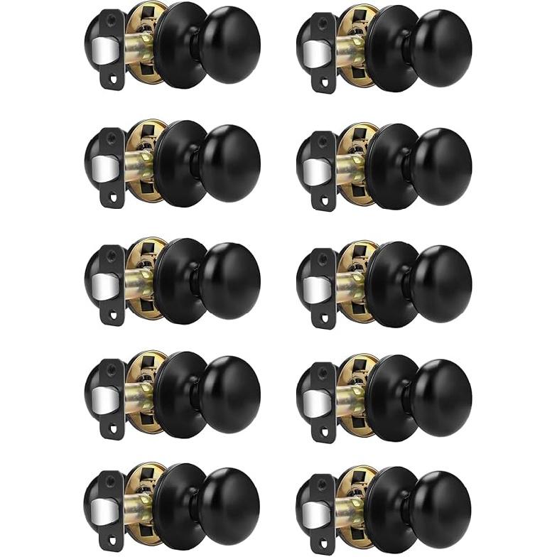 

Probrico Door Knobs Interior, Passage Brushed Nickel Hall/Closet Door Knob,Stainless Steel Interior Non-Locking Door Knob, 1 Pack 1 Pack чёрный