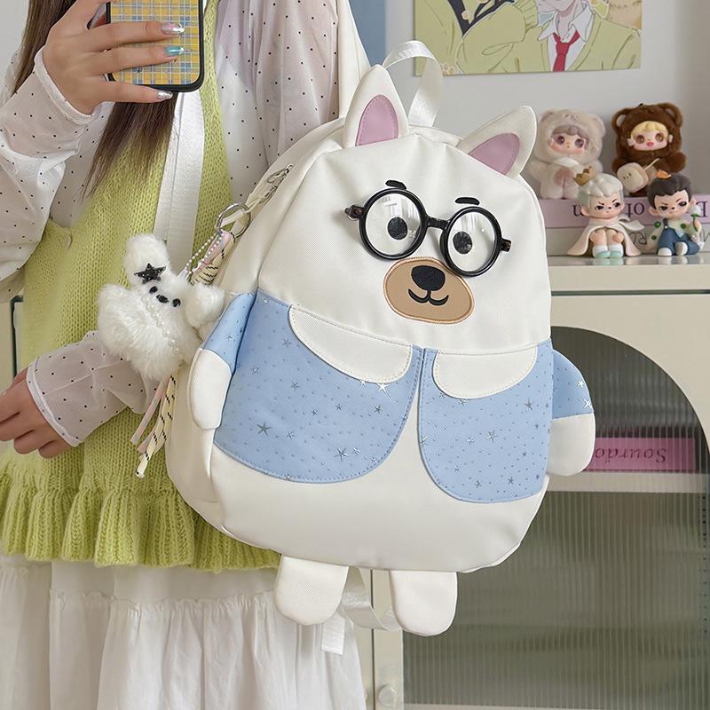 Schoolbag backpack women's 1011 new cute puppy backpack niche design fashion student schoolbag cartoon casual backpack