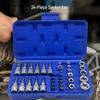 34-Piece Star & Plum Blossom E-Type Hex Socket Set with Bits
