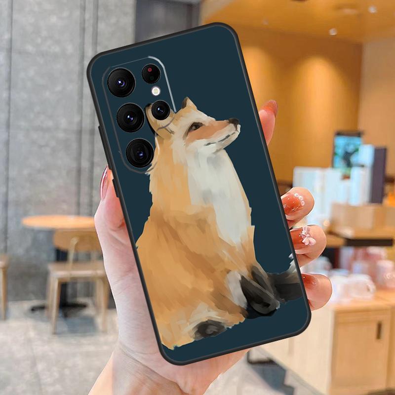 Anime Funny Fox Case For Samsung Galaxy S23 S21 S22 Ultra S8 S9 S10 Note10 Plus Note 20 Ultra S20 FE Cover