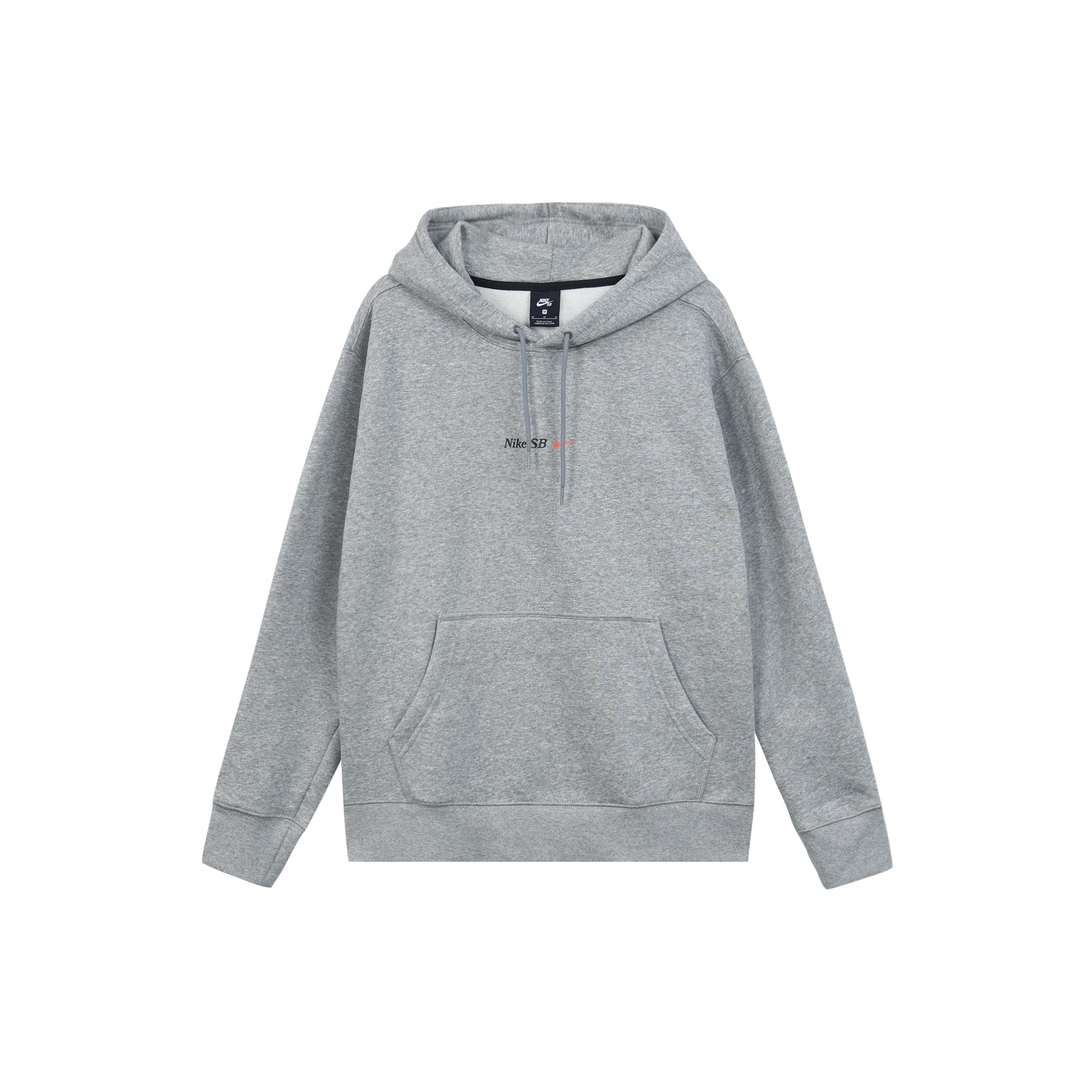 Nike Sweatshirts Men s Dark Heather Gray Hooded Moderate Regular DD2094-050 XS