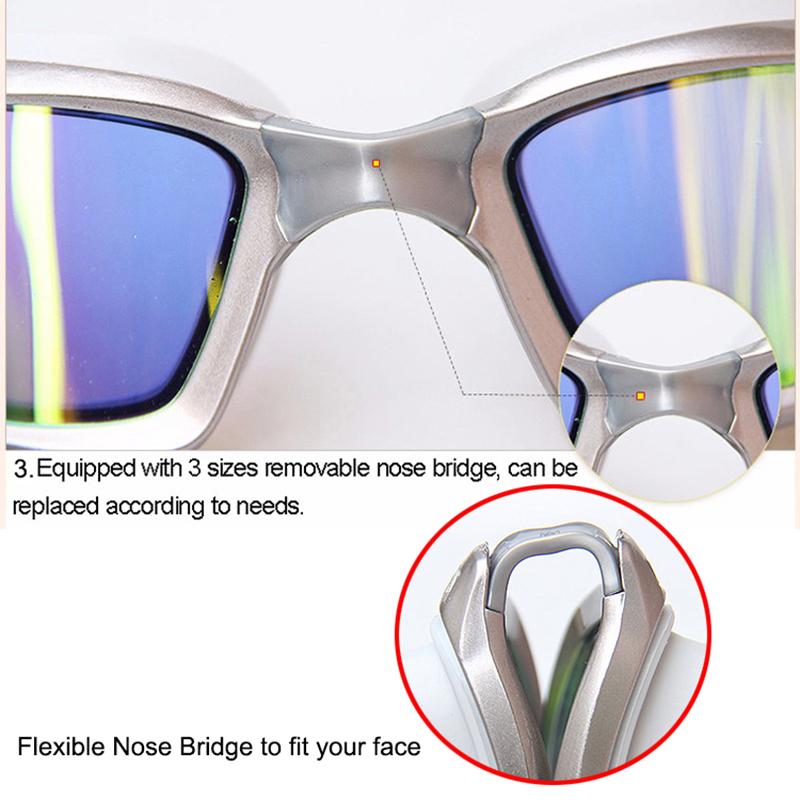 Professional Swimming Goggles Anti Fog UV Plating Lens Waterproof Adjustable Swimming Glasses Eyewear men women