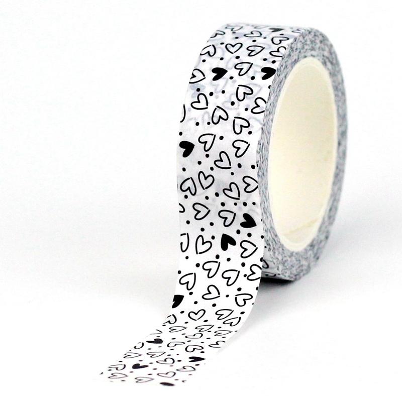 NEW 1PC 10M Decorative Black and White Japanese Washi Tape Set DIY Journaling Adhesive Moon Masking Tape Cute Stationery