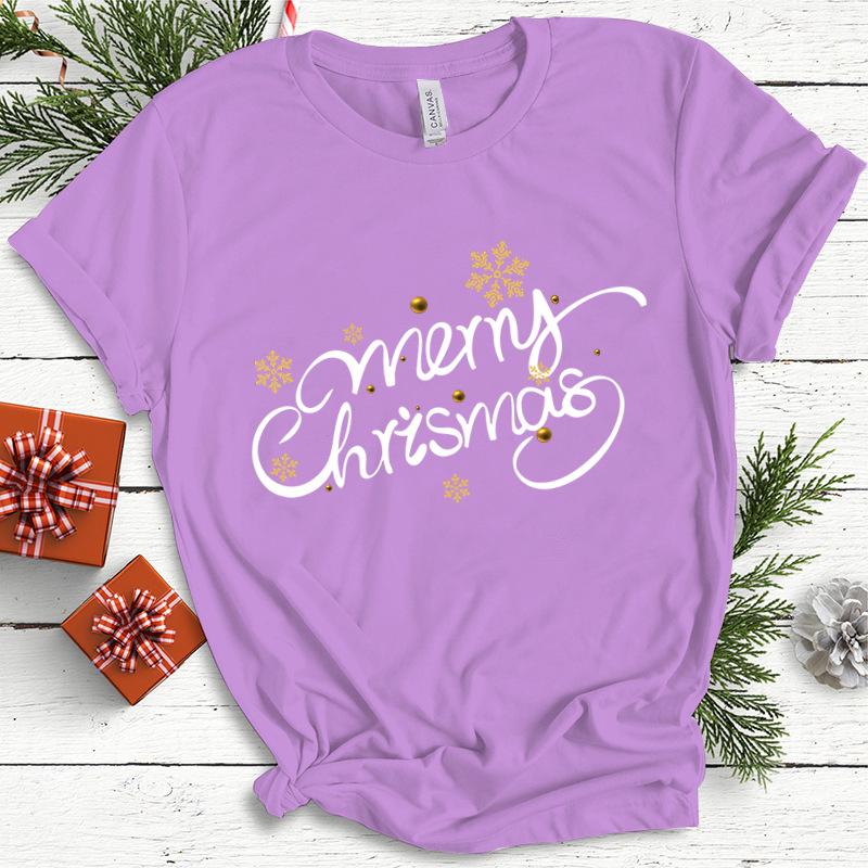 Baumwolle Damen Oberteil Weihnachten Kokette Schleife Bedruckt High Street Trendy Mode Pullover T-Shirts Damen