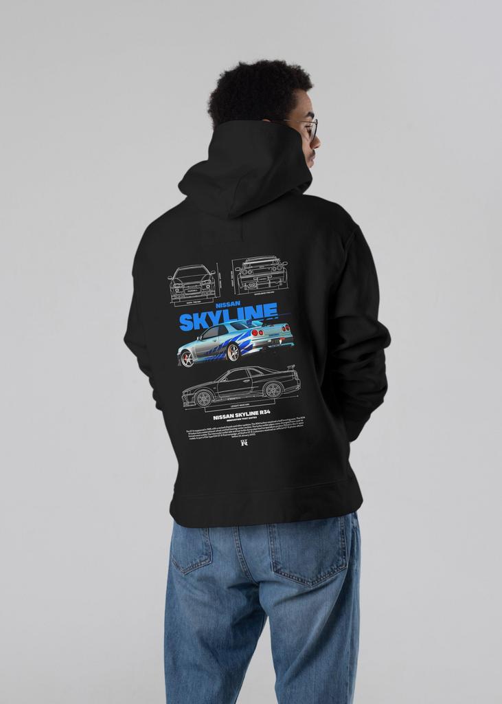 Felpa Unisex Skyline Speed Uomo Donna Oversize Pile Calda Morbida Felpa Streetwear Y2k Harajuku Abbigliamento Maschile Femminile