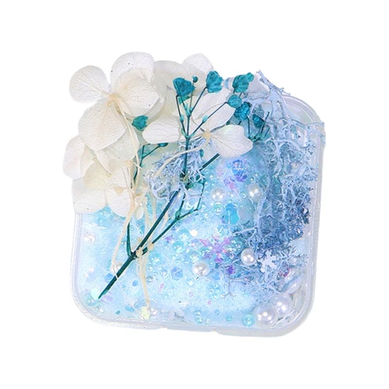 Artistic Dried Floral Arrangement In Resin Featuring Natural Stones And Pearls Lightweight Decorative Accent