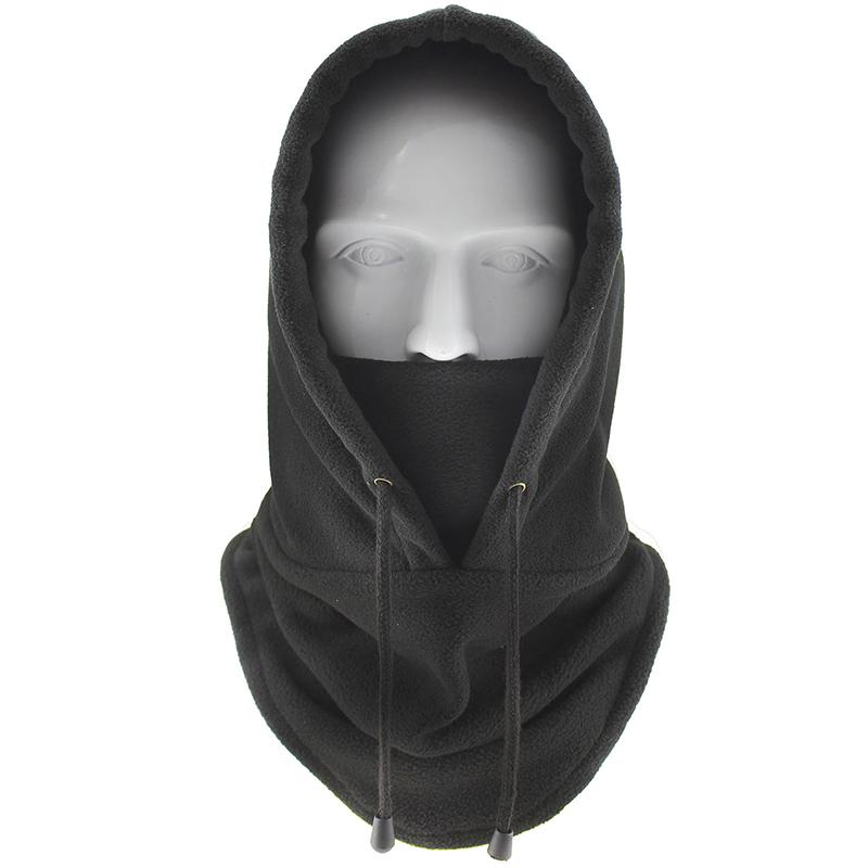 Winter Fleece Warm Hooded Beanie Hats For Men Women  Solid Color Balaclava Hat Outdoor Windproof Thicken One Piece Scarf Cap
