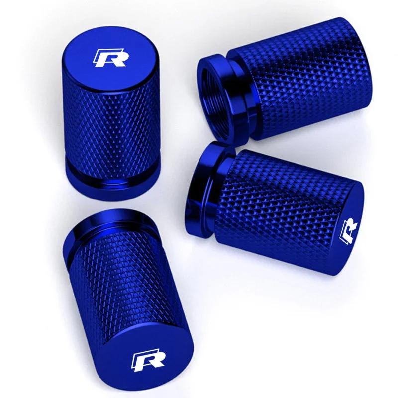 

2026 Hot Sticker 4pcs Car Styling Wheel Tire Valve Stem Caps Covers Tyre Rim Air Port Stems Cap for Volkswagen VW R Line Rline G