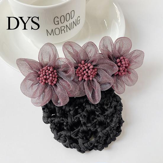 Hairpin Hair Bun Net Elegant Lace Flower Cover Professional Crochet Hairstyle Hollow Out Lady Ballet Career Hairband Accessories