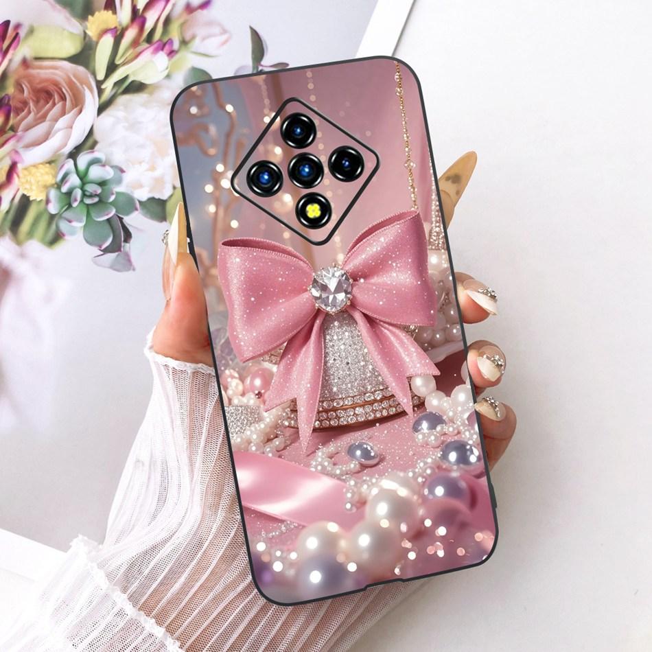 For Infinix Zero 8 8i X687 X687B Cute Flower Butterfly Cat Painted Case For Infinix Zero8 Zero8i Black Silicone Soft Phone Cases