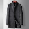 Herrenmantel Herbst und Winter Nerzhaar Stehkragen Beidseitig Mittelalterlich Business Abnehmbares Daunenfutter Warm Wolljacke