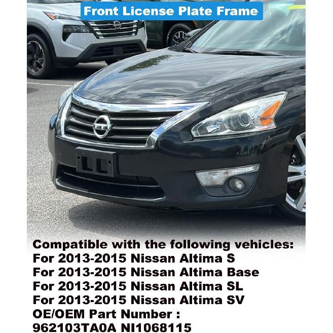 FASTCHE Front License Plate Frame Compatible with 2013 2014 2015 Nissan Altima Front Bumper License Plate Holder Mounting Bracket Replace #