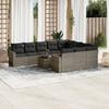Vidaxl 11-Cz. Gartenmöbel-Set mit Kissen, Grauer PE-Rattan