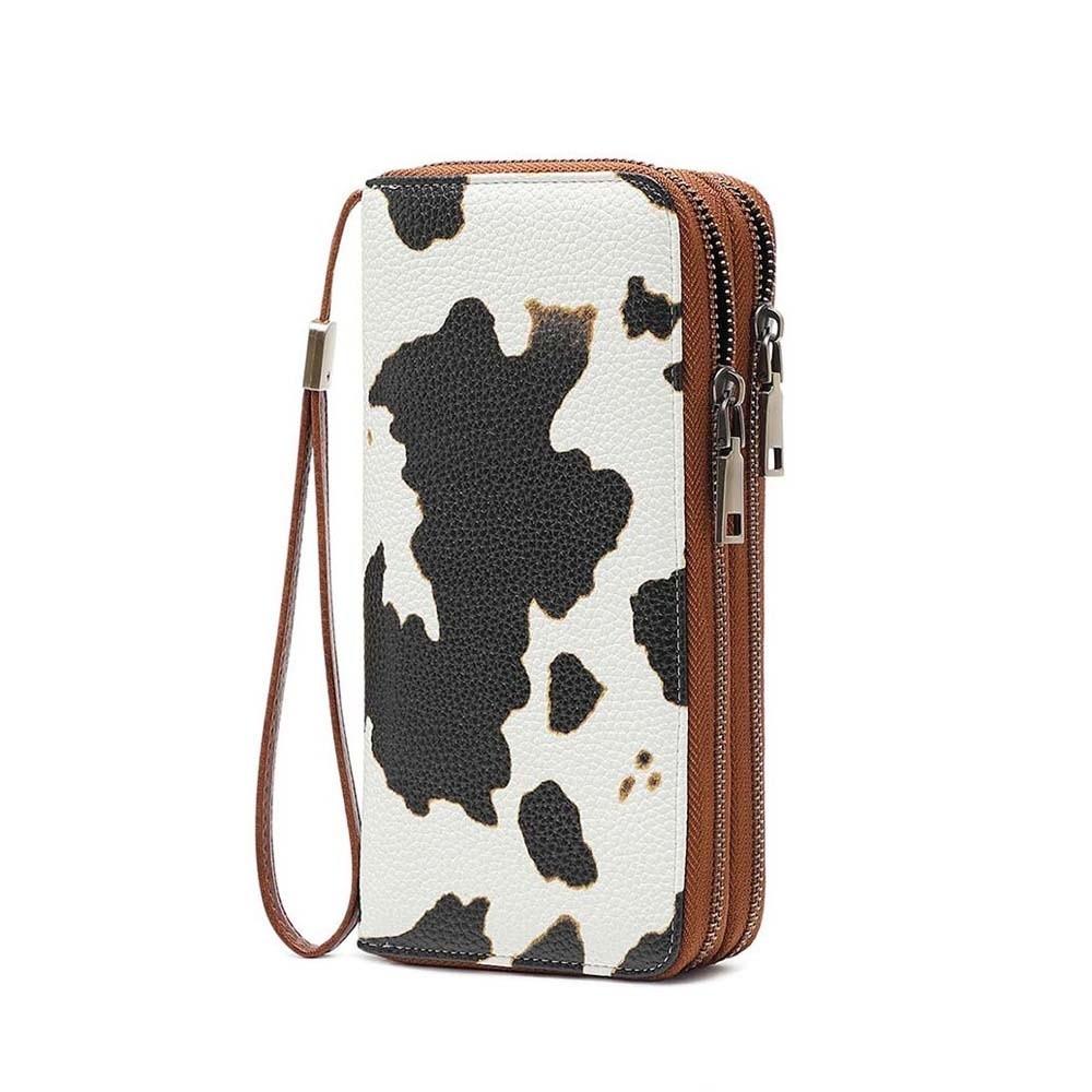 

Portable Leopard Print Long Wallet PVC Stripe Multiple Cards Purse Solid Color Korean Style PU Handheld Bag Dating