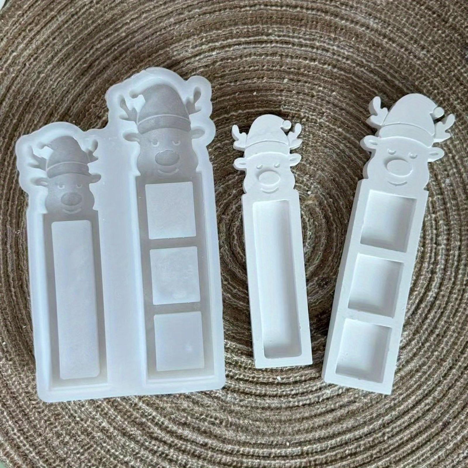 Christmas Santa Claus Reindeer Shaped Silicone Gypsum Dropper Handmade Mold Polymer Wax Epoxy Casting Mold Decoration CHINA