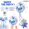 Foil Happy Birthday Printed Balloons Combo Set for Boys Birthday decoration/Birthday Supplies for Boys - 7 Pieces - Blue