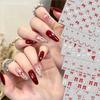 6pcs 3D Red White Bow Ribbon Nail Stickers Cute Polka Bowknot Dot French Lines Nail Decals 8*10cm Self-adhesive Bow Nail Decora