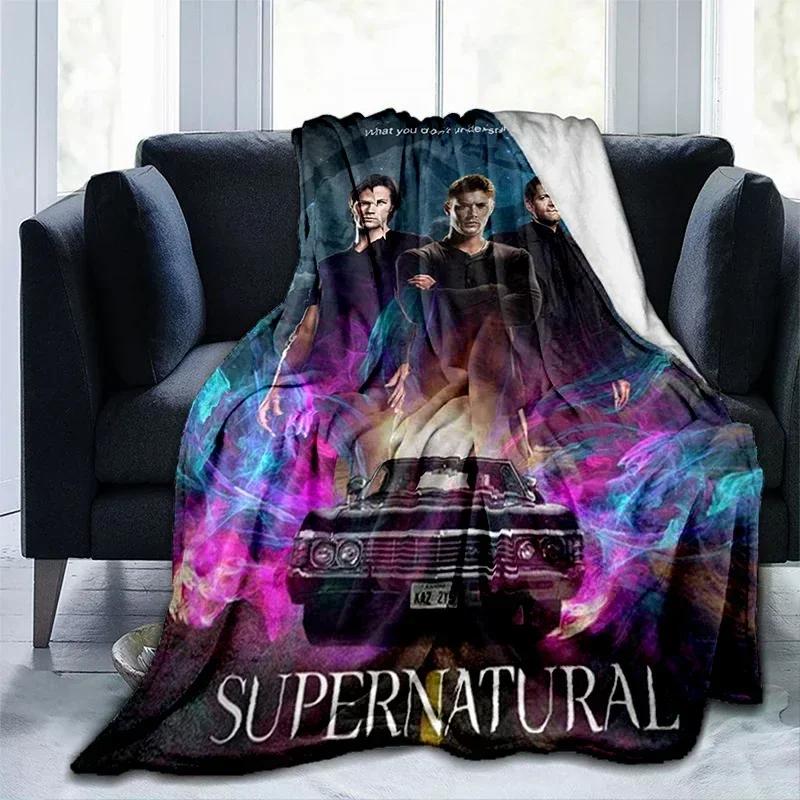 Film Supernatural - Kötü Güç Baskılı Battaniye, Moda Sıcak Kenarlı Battaniye, Piknik Battaniyesi, Yatak Battaniyesi, Doğum Günü Hediyesi