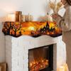 Country-Style Halloween Mantel Scarf Scalloped Edge Spooky Fireplace Topper  Home Living