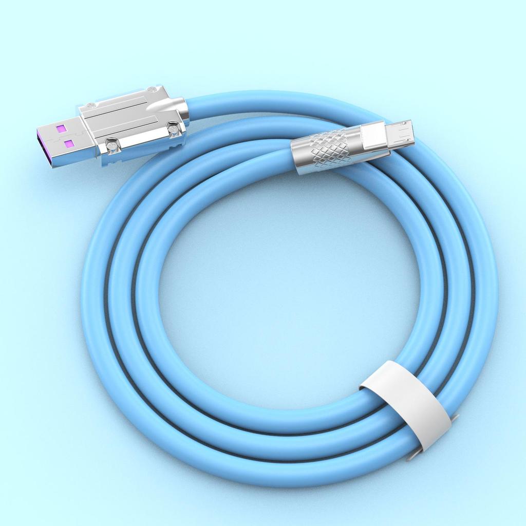 120W Zinc Alloy Fast Charging Cable for Android, Apple, Huawei with LED Indicator