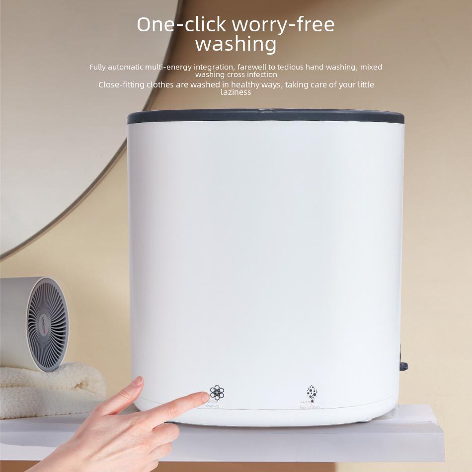 Nešiojama išmani mini turbininė skalbimo mašina apatiniams, kelnaitėms ir kojinėms su ozono valymu
