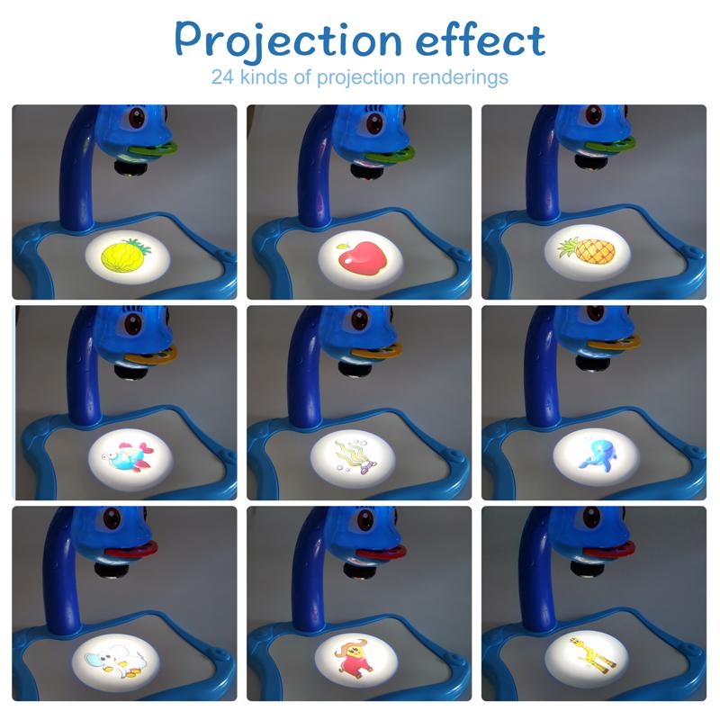 Děti Led Projektor Umění Kreslicí deska Projektor Stolek Psaní Řemesla Vzdělávací vzdělávací nástroje Tabulka Dětský dárek