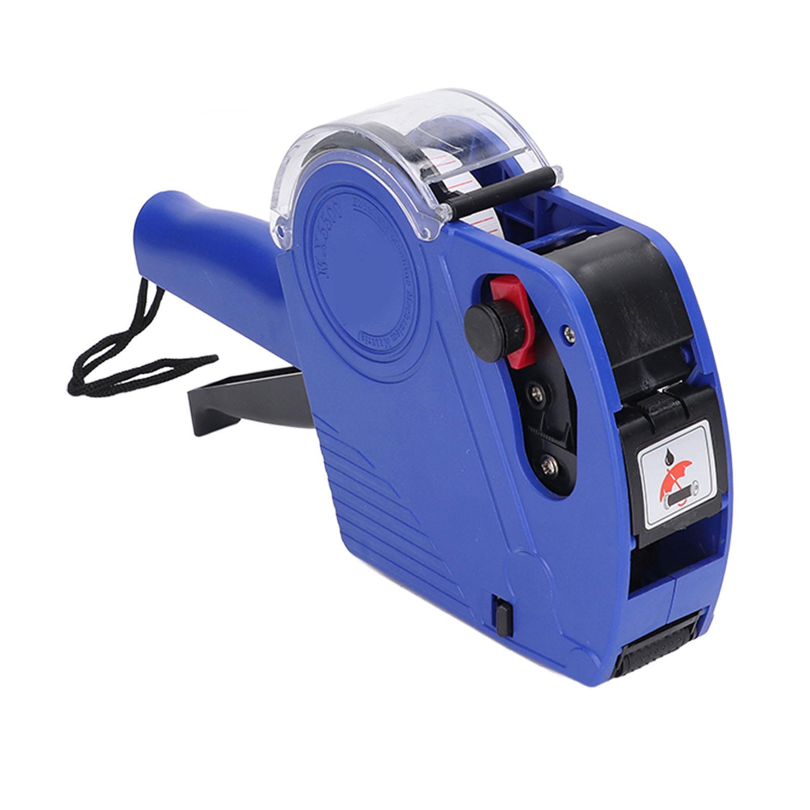 Machine d'étiquetage manuelle 8 chiffres Pistolet étiqueteuse de prix avec cartouche Outil portable de marquage de prix bleu